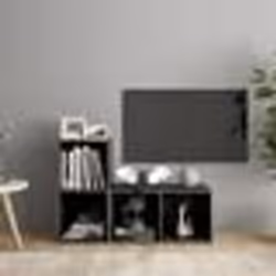 vidaXL Meubles TV 2 pcs Gris brillant 72x35x36,5 cm Bois d'ingénierie - TU