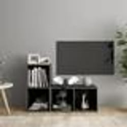 vidaXL Meubles TV 2 pcs Gris brillant 72x35x36,5 cm Bois d'ingénierie - TU