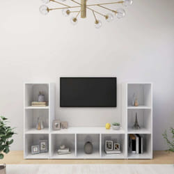 Vidaxl - Meubles tv 3 pcs Blanc 107x35x37 cm Bois d'ingénierie