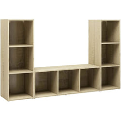 Vidaxl - Meubles tv 3 pcs Chêne sonoma 107x35x37 cm Bois d'ingénierie