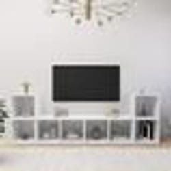 vidaXL Meubles TV 4 pcs Blanc 72x35x36,5 cm Bois d'ingénierie - TU