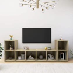 vidaXL Meubles TV 4 pcs Chêne sonoma 72x35x36,5 cm Bois d'ingénierie - TU