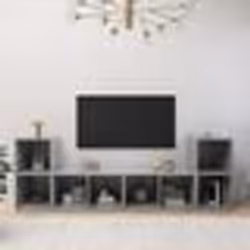 vidaXL Meubles TV 4 pcs Gris béton 72x35x36,5 cm Bois d'ingénierie - TU