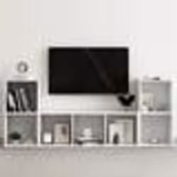 vidaXL Ensemble de meubles TV 3 pcs Blanc Bois d'ingénierie - TU