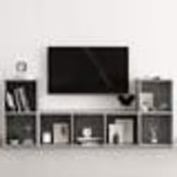 vidaXL Ensemble de meubles TV 3 pcs Gris béton Bois d'ingénierie - TU