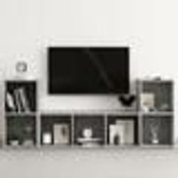 vidaXL Ensemble de meubles TV 3 pcs Gris béton Bois d'ingénierie - TU