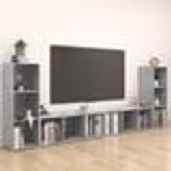 vidaXL Meubles TV 4 pcs Gris béton 107x35x37 cm Bois d'ingénierie - TU