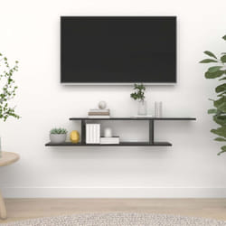 Vidaxl - tagère tv murale Noir 125x18x23 cm Bois d'ingénierie