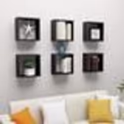 vidaXL Étagères cube murales 6 pcs noir 30x15x30 cm - TU