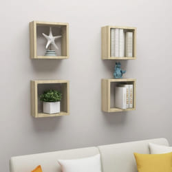 Vidaxl - tagères cube murales 4 pcs Chêne sonoma 30x15x30 cm