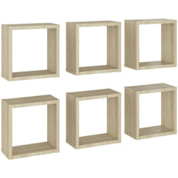 Vidaxl - tagères cube murales 6 pcs Chêne sonoma 30x15x30 cm