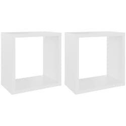 Vidaxl - tagères cube murales 2 pcs Blanc 26x15x26 cm