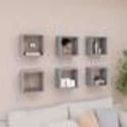 vidaXL Étagères cube murales 6 pcs Gris béton 26x15x26 cm - TU