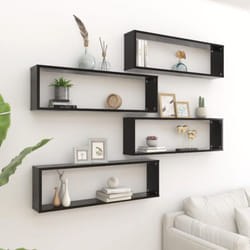 Vidaxl - tagères cube murales 4 pcs Noir 100x15x30 cm Aggloméré