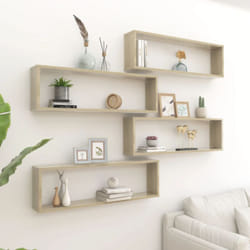 Vidaxl - tagères cube murales 4 pcs chêne sonoma bois d'ingénierie