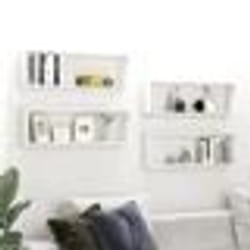 vidaXL Étagères cube murales 4pcs Blanc 80x15x26,5cm bois d'ingénierie - TU
