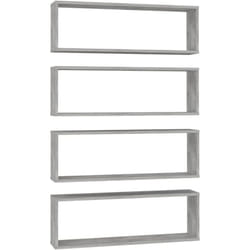 Vidaxl - tagères cube murales 4 pcs gris béton bois d'ingénierie