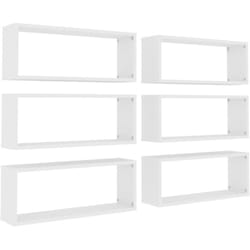Vidaxl - Set 6 étagères rectangulaires de mur de style moderne disponibles différentes couleurs Couleur : Blanc