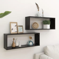 Vidaxl - tagères cube murales 2 pcs Noir 60x15x23 cm Aggloméré
