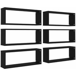 Vidaxl - tagères murales cube 6 pcs Noir 60x15x23 cm Bois d'ingénierie