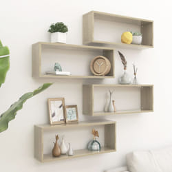 Vidaxl - tagères murales cube 4 pcs Chêne sonoma Bois d'ingénierie