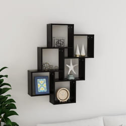 Vidaxl - tagère murale cube Noir 78x15x93 cm Bois d'ingénierie