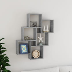 Tagère murale cube Gris béton 78x15x93 cm Bois d'ingénierie Vidaxl