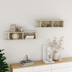 Tagères murales 2pcs Chêne sonoma 90x18x20cm bois d'ingénierie Vidaxl