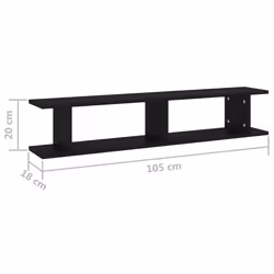 VidaXL 807206 étagères Bois Noir - Vue supplémentaire 7