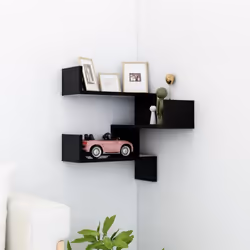 Également belle et fonctionnelle, l'étagère d’angle murale élégante convient à votre salon, chambre à coucher ou cuisine. L'é ...