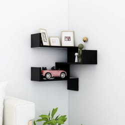 Vidaxl - tagère d'angle murale Noir 40x40x50 cm bois d'ingénierie