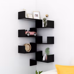 Également belle et fonctionnelle, l'étagère d’angle murale élégante convient à votre salon, chambre à coucher ou cuisine. L'é ...