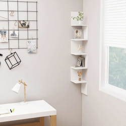 vidaXL Étagère d'angle murale Blanc 20x20x127,5 cm bois d’ingénierie