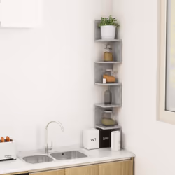 VidaXL 807281 étagères Bois Gris - Vue supplémentaire 5