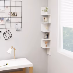 Également belle et fonctionnelle, cette étagère d’angle murale élégante convient à votre salon, chambre à coucher ou cuisine. ...