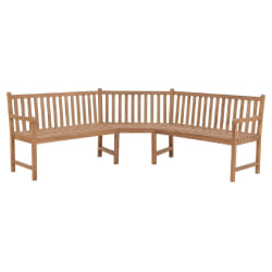 vidaXL Banc d'angle de jardin 185x185x90 cm bois de teck solide - TU