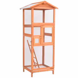 Cette cage à oiseaux en bois offre un grand endroit confortable pour que vos oiseaux volent et jouent en toute sécurité. La v ...