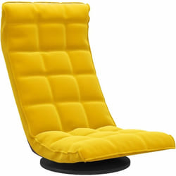Chaise de sol pivotante Jaune Velours vidaXL