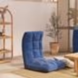 vidaXL Chaise pliable de sol Bleu Tissu