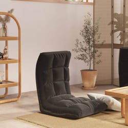 Vidaxl - Chaise pliable de sol Noir Tissu
