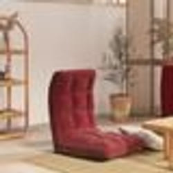 vidaXL Chaise pliable de sol Rouge bordeaux Tissu