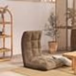 vidaXL Chaise pliable de sol Taupe Tissu - TU