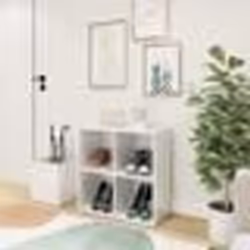 vidaXL Armoire à chaussures d’entrée blanc brillant bois ingénierie - TU