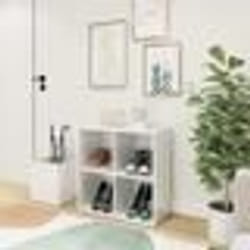 vidaXL Armoire à chaussures d’entrée blanc brillant bois ingénierie - TU
