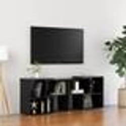 vidaXL Meuble TV Noir brillant 104x30x52 cm Bois d'ingénierie - TU