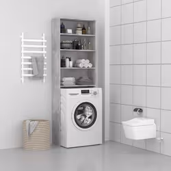 vidaXL Meuble pour machine à laver Gris béton 64x24x190 cm - TU