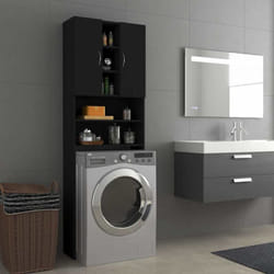 Vidaxl - Meuble pour machine à laver Noir 64x25,5x190 cm