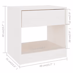 VidaXL 808065 Table de nuit et table de chevet Blanc - Vue supplémentaire 7
