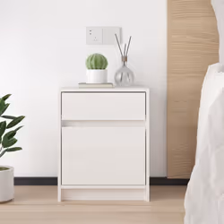 VidaXL 808126 Table de nuit et table de chevet Blanc