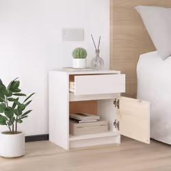 VidaXL 808126 Table de nuit et table de chevet Blanc - Vue supplémentaire 4